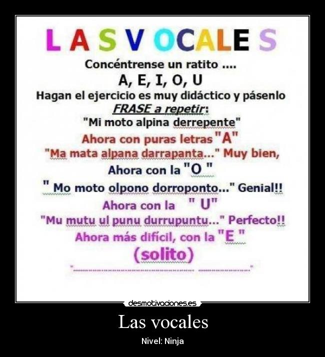 Las vocales - Nivel: Ninja