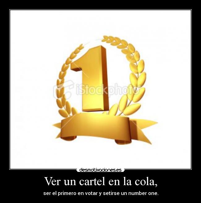 Ver un cartel en la cola, - 