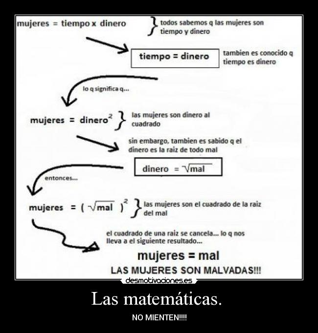 Las matemáticas.  - NO MIENTEN!!!!