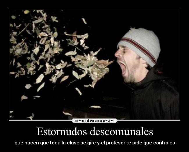 Estornudos descomunales - que hacen que toda la clase se gire y el profesor te pide que controles
