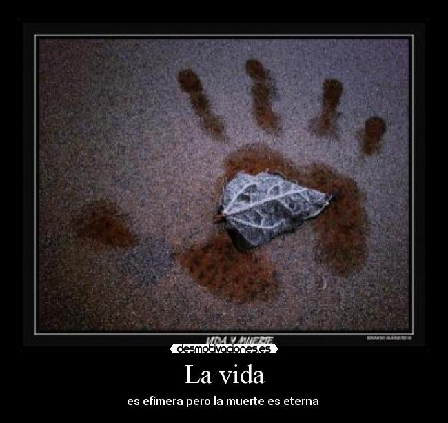 La vida - es efímera pero la muerte es eterna