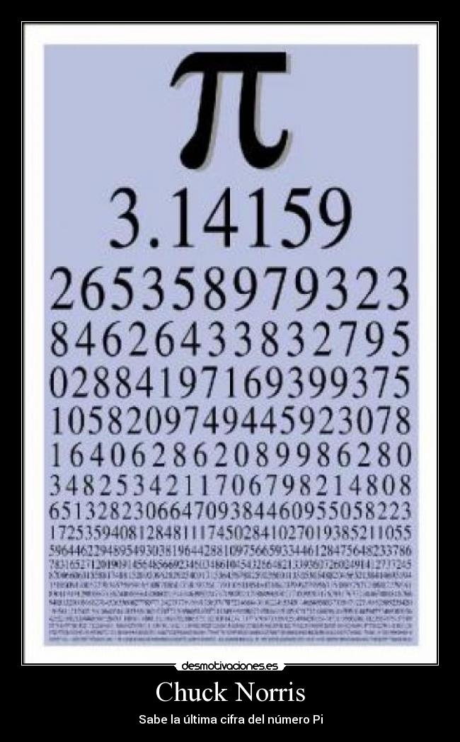 Chuck Norris - Sabe la última cifra del número Pi