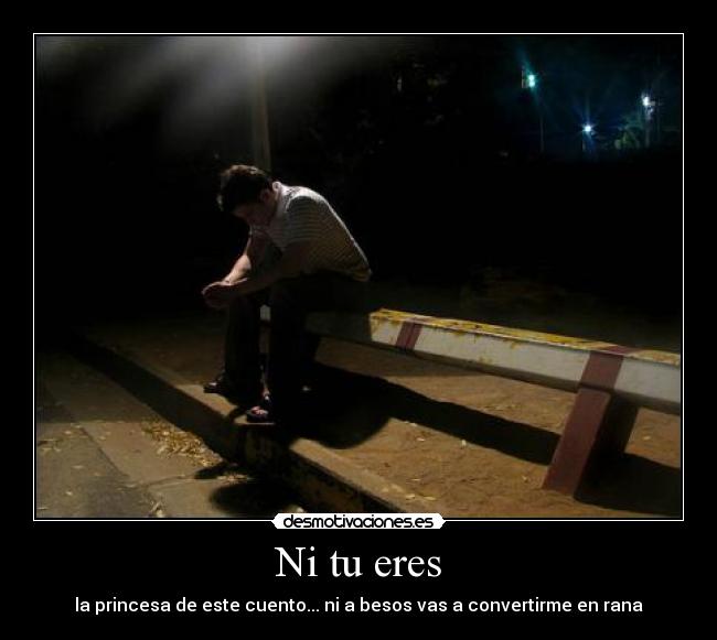 Ni tu eres - la princesa de este cuento... ni a besos vas a convertirme en rana
