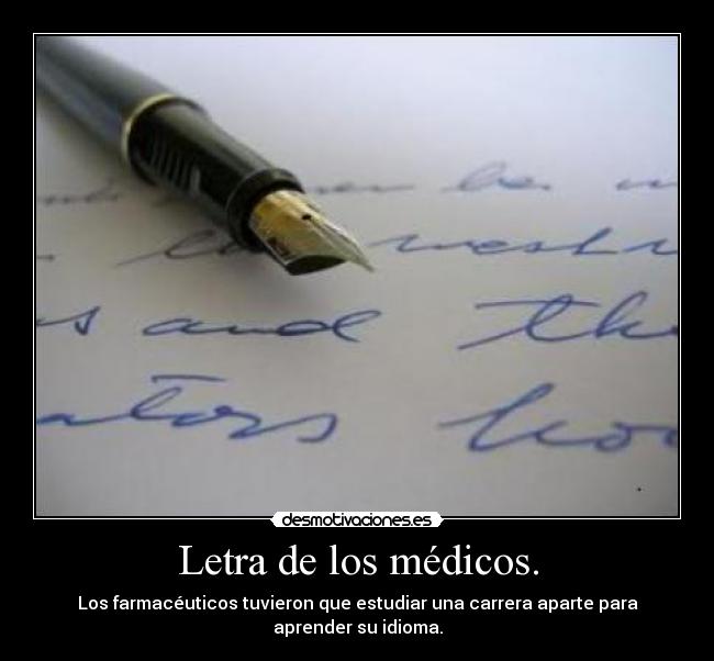 Letra de los médicos. - 