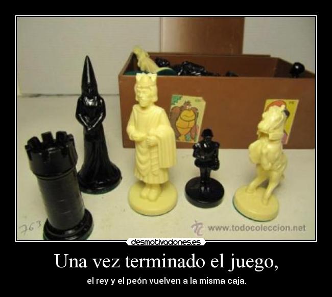 Una vez terminado el juego, - el rey y el peón vuelven a la misma caja.