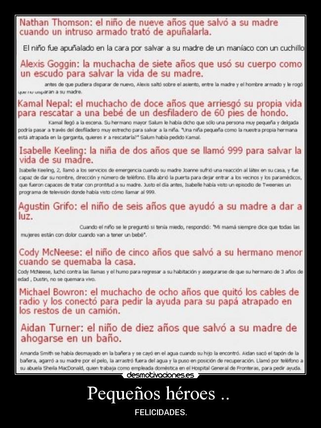 Pequeños héroes ..  - 