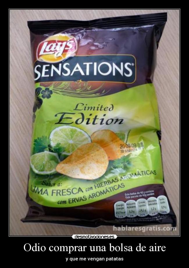 Odio comprar una bolsa de aire -