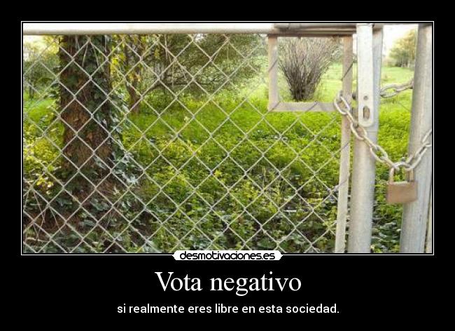 Vota negativo - si realmente eres libre en esta sociedad.