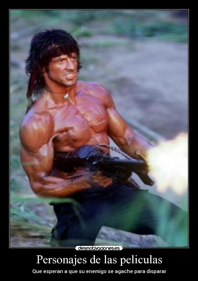 Personajes de las peliculas - Que esperan a que su enemigo se agache para disparar