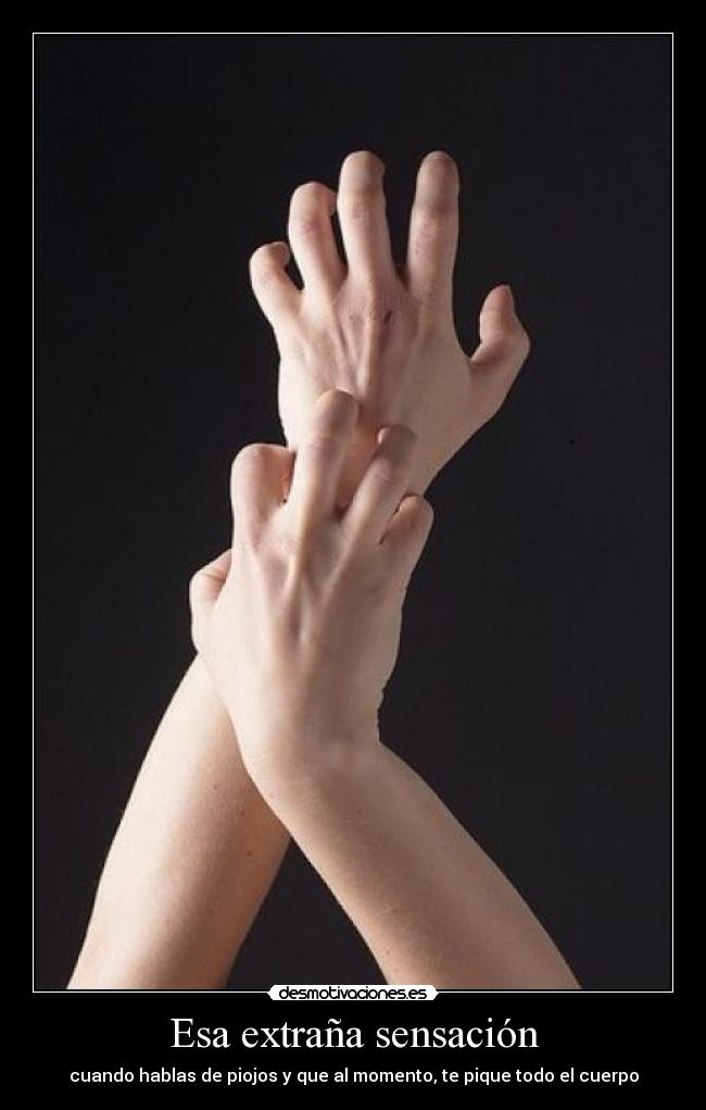 Esa extraña sensación - cuando hablas de piojos y que al momento, te pique todo el cuerpo