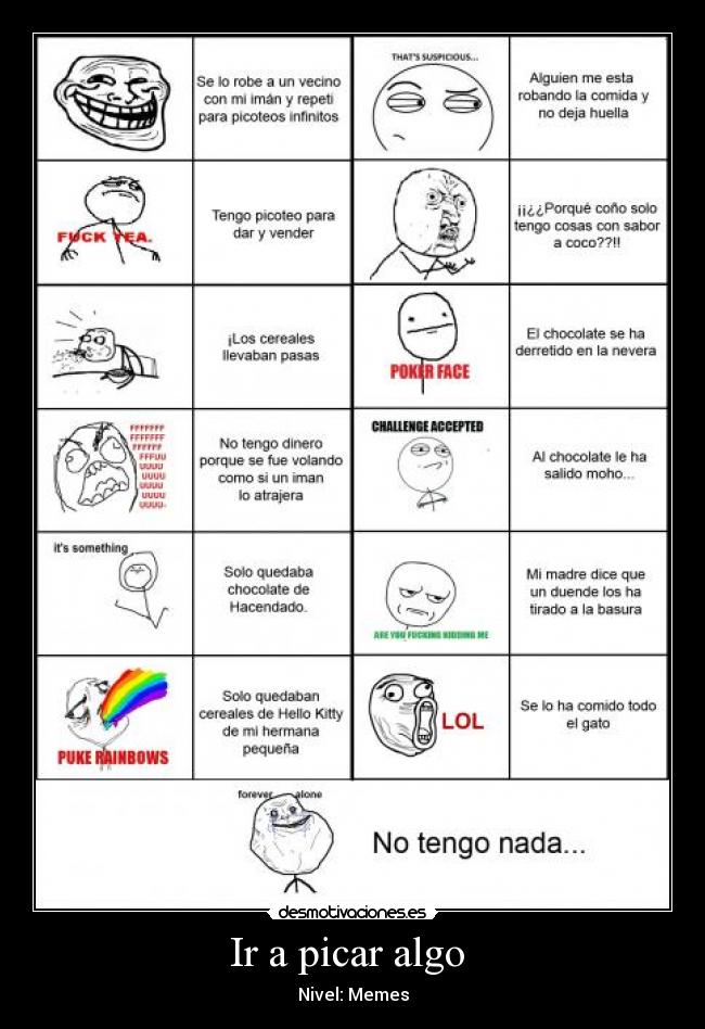 Ir a picar algo - Nivel: Memes