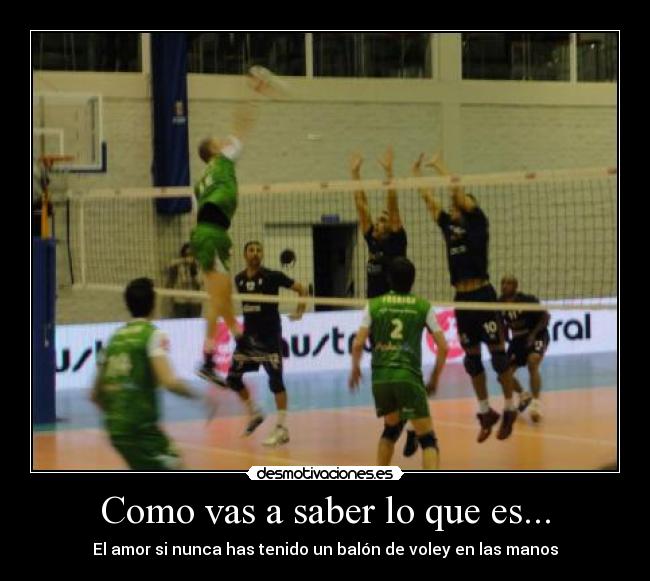 Como vas a saber lo que es... - El amor si nunca has tenido un balón de voley en las manos