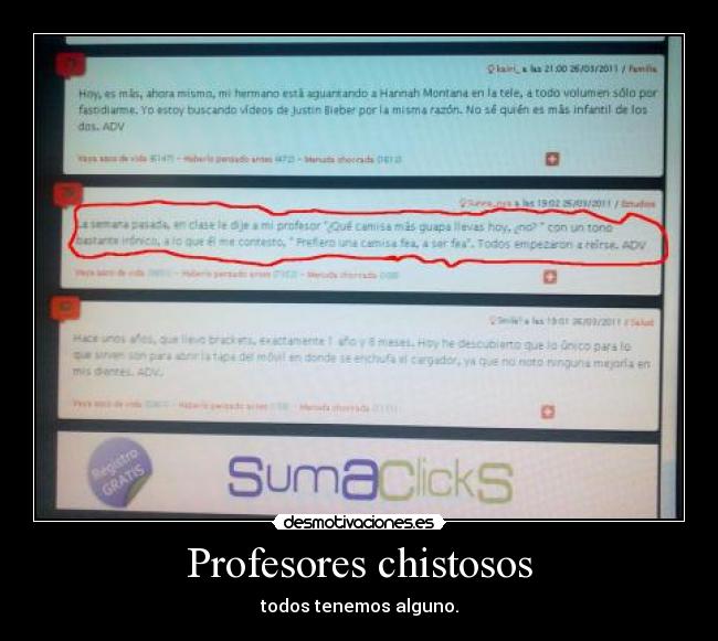 Profesores chistosos - todos tenemos alguno.