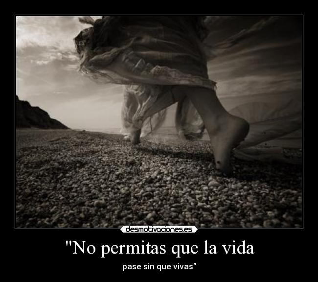 No permitas que la vida - pase sin que vivas