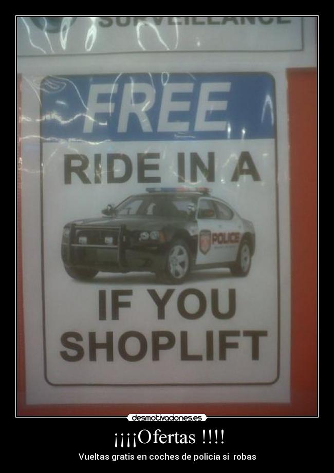 ¡¡¡¡Ofertas !!!! - Vueltas gratis en coches de policia si  robas