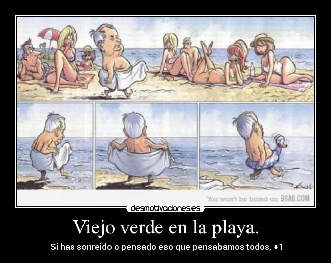 Viejo verde en la playa. -