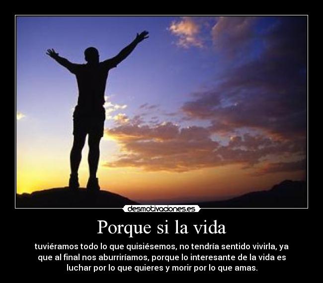Porque si la vida -