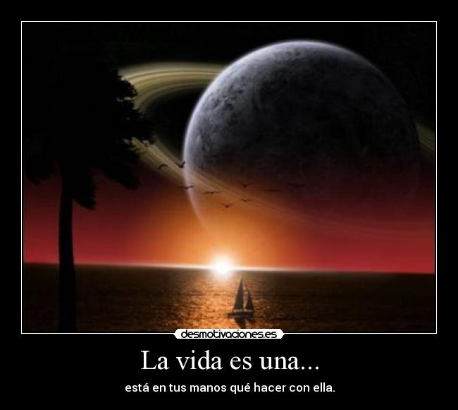 La vida es una... - está en tus manos qué hacer con ella.
