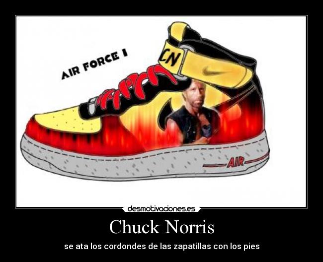 Chuck Norris - se ata los cordondes de las zapatillas con los pies