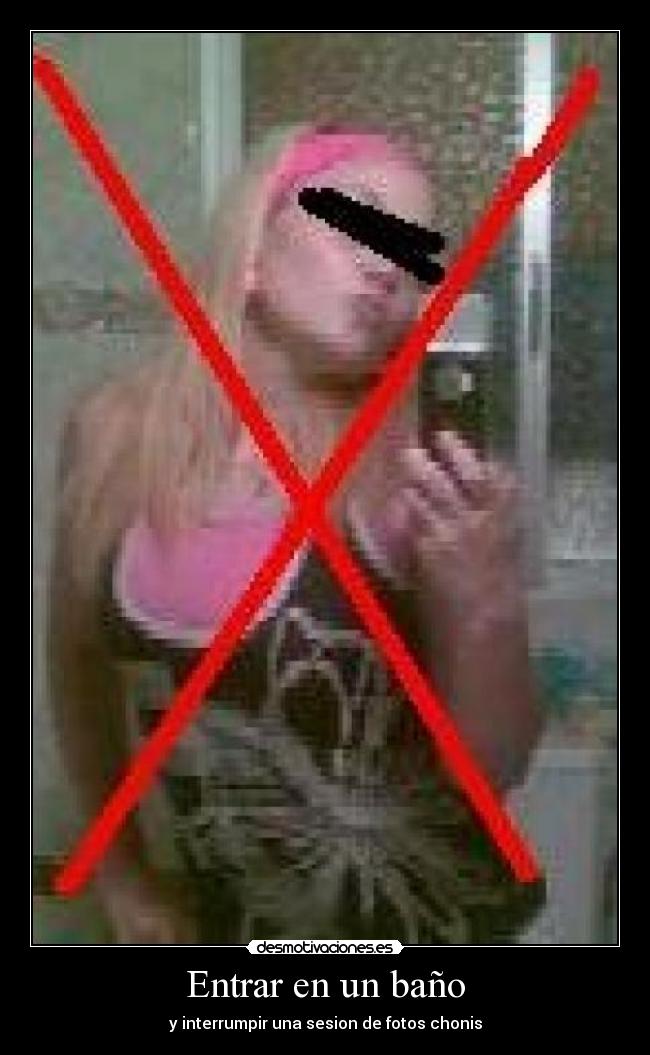 Entrar en un baño - y interrumpir una sesion de fotos chonis