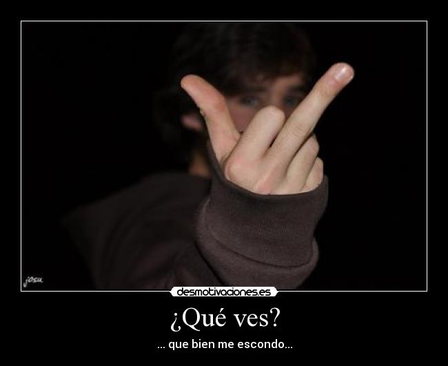 ¿Qué ves? - ... que bien me escondo...