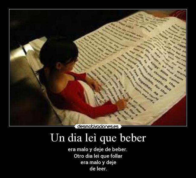 Un dia leì que beber -