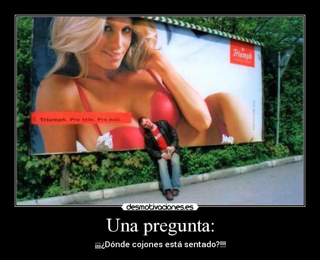 Una pregunta: - ¡¡¡¿Dónde cojones está sentado?!!!