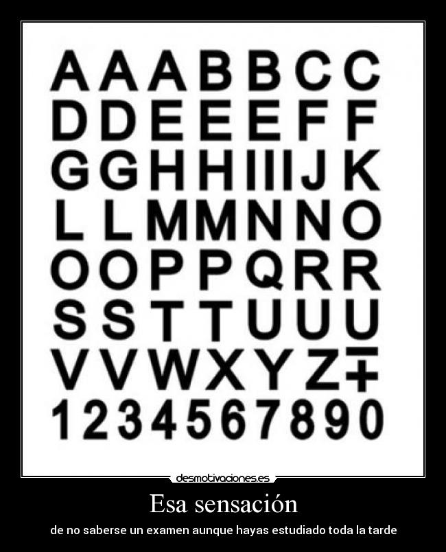 Esa sensación - de no saberse un examen aunque hayas estudiado toda la tarde