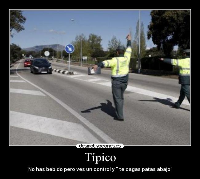 Típico - No has bebido pero ves un control y  te cagas patas abajo