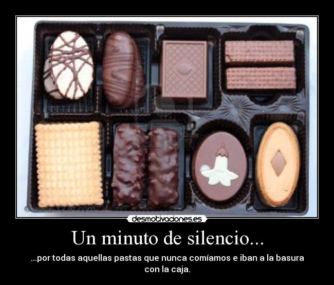 Un minuto de silencio... - ...por todas aquellas pastas que nunca comíamos e iban a la basura con la caja.