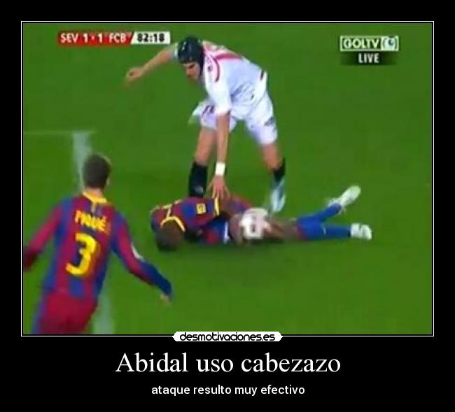 Abidal uso cabezazo - ataque resulto muy efectivo