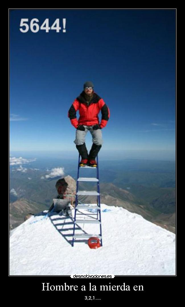 Hombre a la mierda en - 3,2,1.....