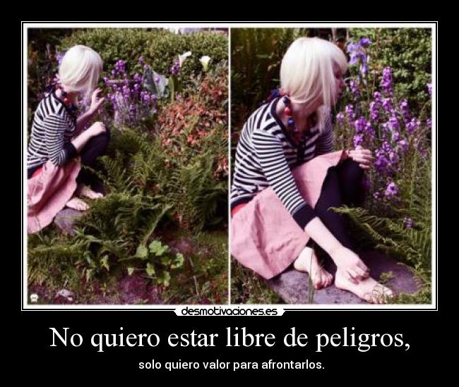 No quiero estar libre de peligros, - solo quiero valor para afrontarlos.