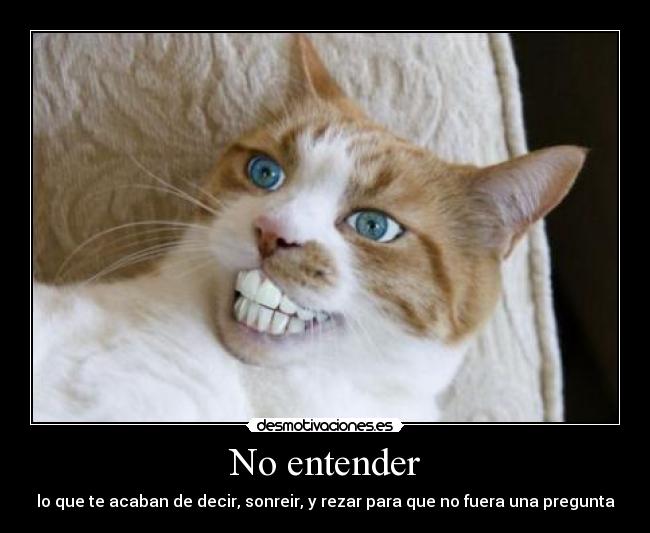 No entender - lo que te acaban de decir, sonreir, y rezar para que no fuera una pregunta