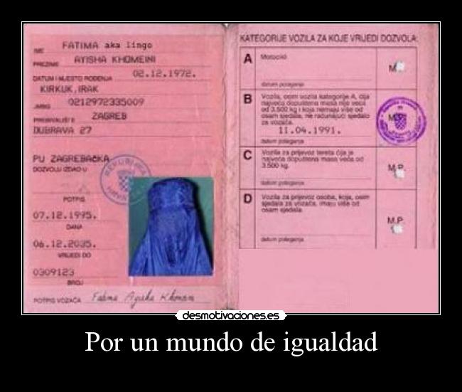 Por un mundo de igualdad -