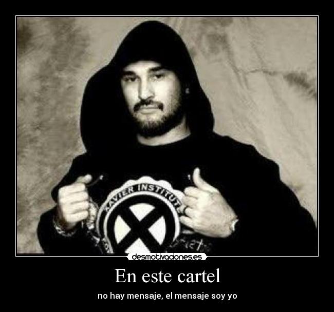 En este cartel - no hay mensaje, el mensaje soy yo