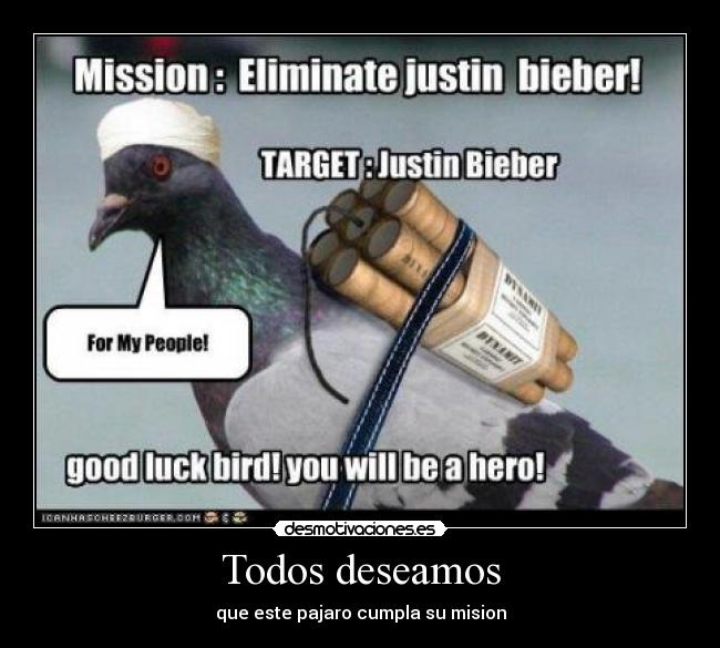 Todos deseamos - que este pajaro cumpla su mision