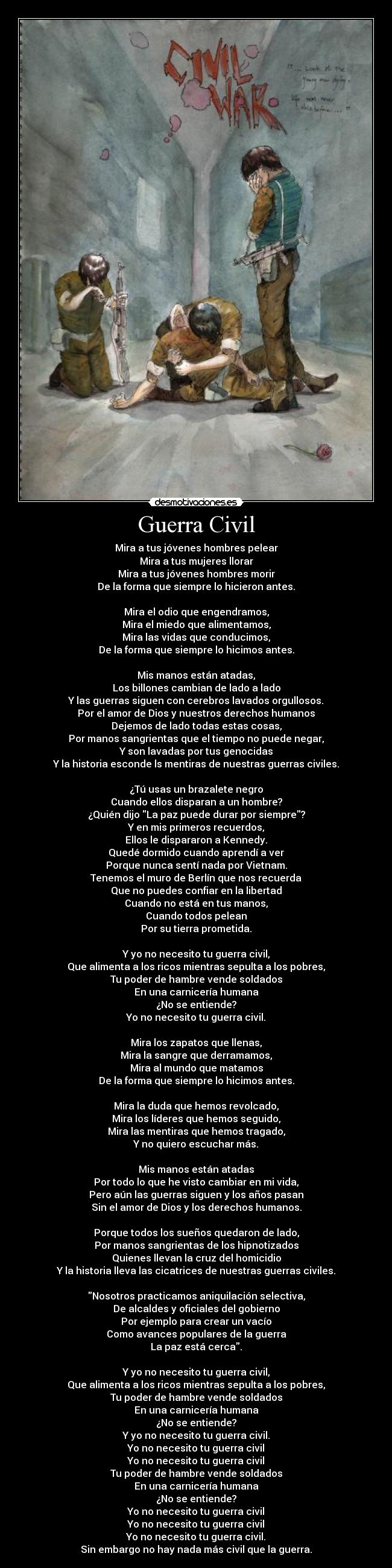 carteles guerra guerracivilguns roses desmotivaciones