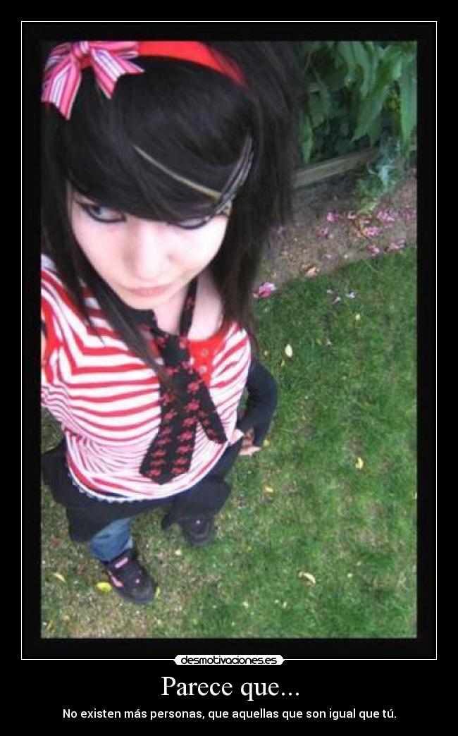 Parece que... - No existen más personas, que aquellas que son igual que tú.