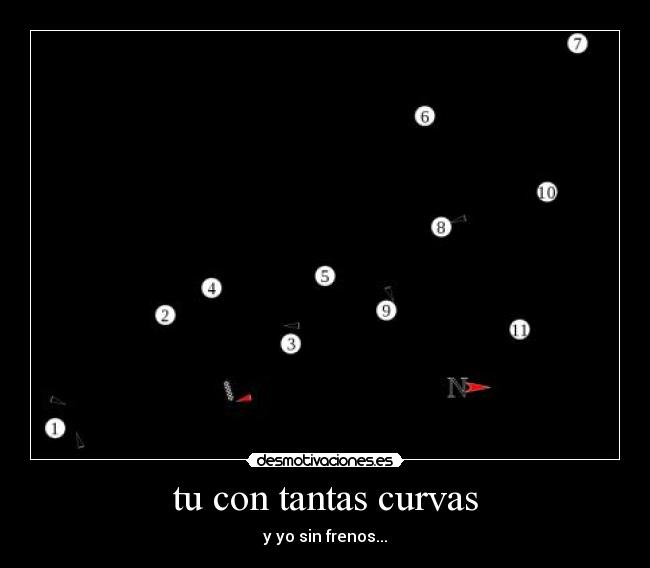 tu con tantas curvas - y yo sin frenos...