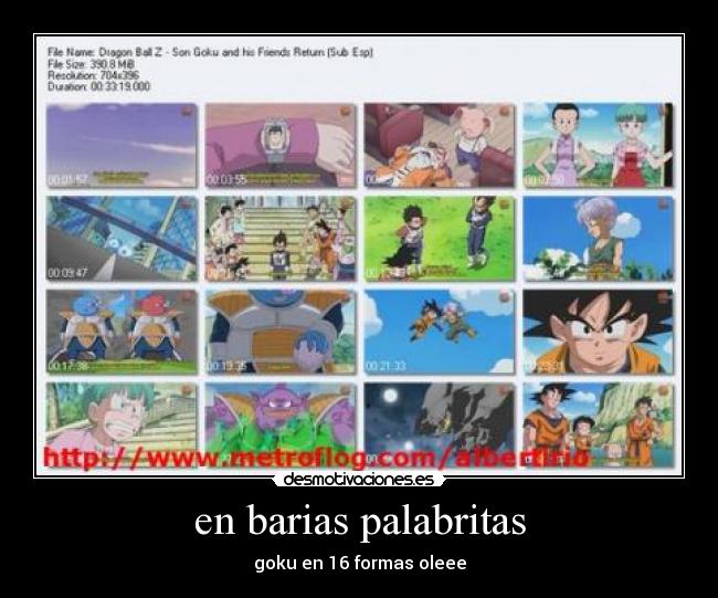 en barias palabritas -