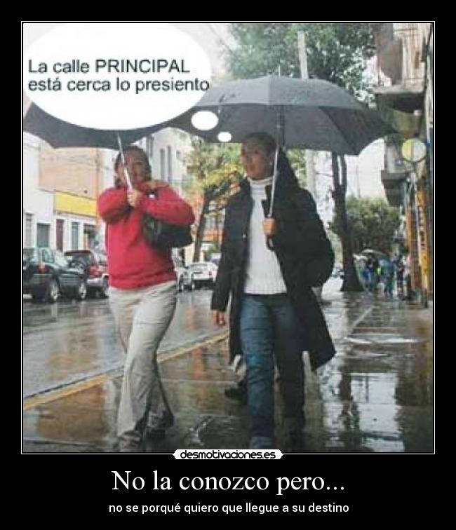 No la conozco pero... - no se porqué quiero que llegue a su destino