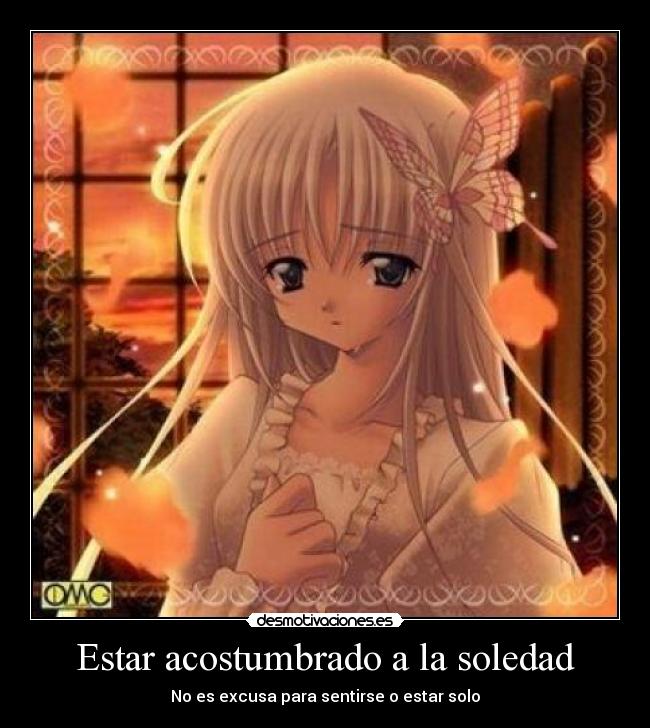 Estar acostumbrado a la soledad - No es excusa para sentirse o estar solo