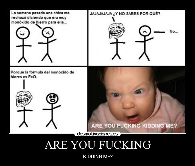 ARE YOU FUCKING - KIDDING ME?