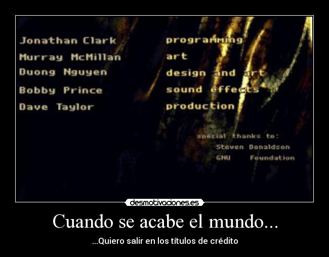 Cuando se acabe el mundo... -