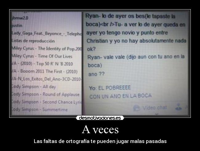 A veces - Las faltas de ortografía te pueden jugar malas pasadas
