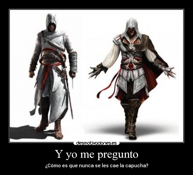 carteles altair ezio assassins creed videojuegos aventura ps3 xbox capucha desmotivaciones