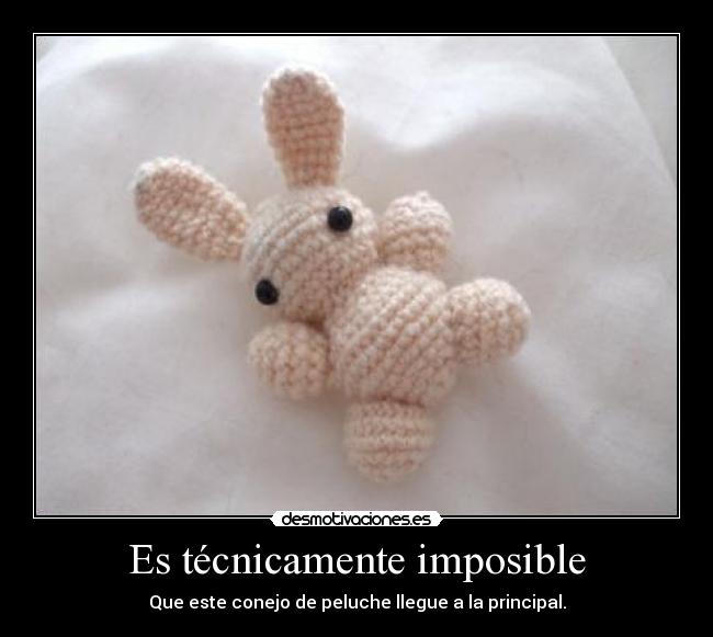 carteles imposible conejo peluche desmotivaciones