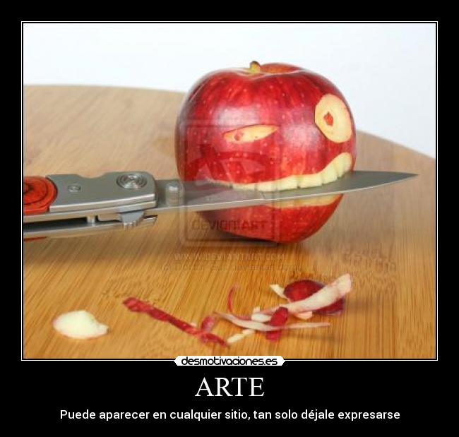 carteles arte arte manzana dibujos desmotivaciones