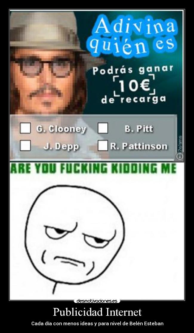 Publicidad Internet - Cada día con menos ideas y para nivel de Belén Esteban